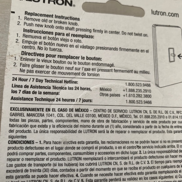 Lutron RK-WH Rotary Dimmer Replacement Knob, White - Picture 5 of 5